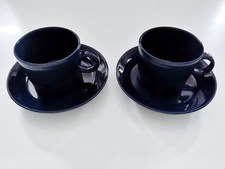 💙 2x Kaffeetasse Tasse & Unterteller TEEMA Arabia iittala blau Kaj Franck