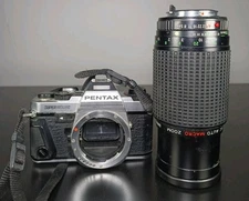Pentax Super Program 35mm Camera w/ Tou Five Star  f 200mm Lens