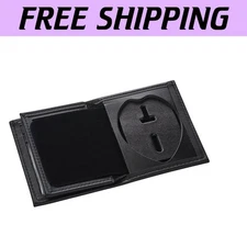 Stylish Bi-Fold Leather Wallet with Badge Cutout for Law Enforcement Officers