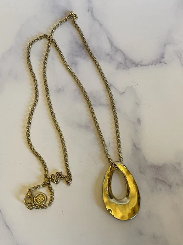 Collana a goccia vintage Givenchy tono oro 32"