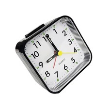 Non Ticking LED Desk Alarm Clock Nightlight Snooze Battery Powered Bedroom