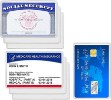 New Medicare Card Holder Protector Sleeves, 12Mil Clear PVC Soft Water Resistant