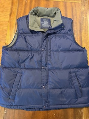LL Bean Mountain Classic Goose Down Vest Mens XXL Tall Puffer Full Zip Blue