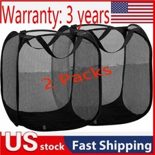 Laundry Bag Mesh Basket Foldable Mesh Popup Hamper - Portable Lightweight Home/ 