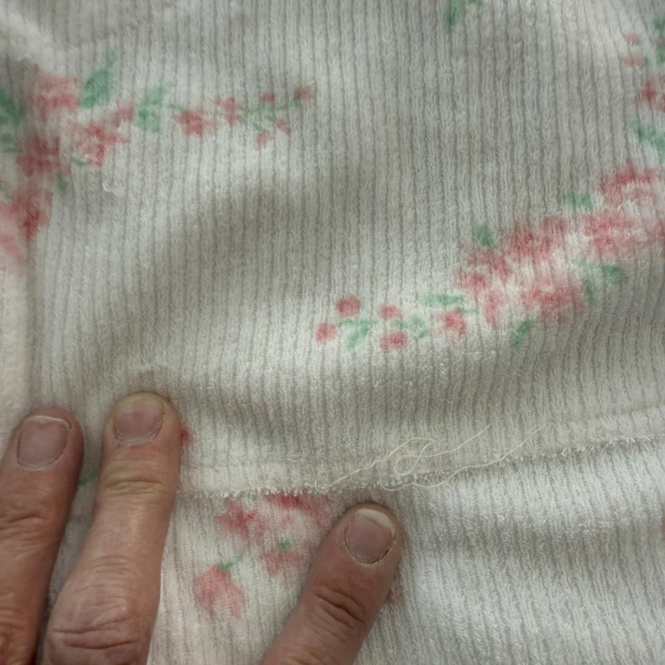 Miss Elaine Robe Womens XL White Pink Floral Zip Front Seersucker Housecoat Long - Image 4 of 4