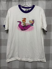 Vintage NWT Passing 4 Sane Paper Tag Flintstone Pebbles Tshirt VTG Youth Size XL