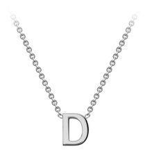 9K 9ct White Gold initial 'D' Pendant Necklace  15" Chain With A 2" Extender