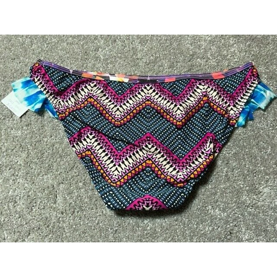 Swim Systems Bikini Swim Bottom Size XL Festival Retro 70s Mid-rise Boho Tribal - Image 2 of 4