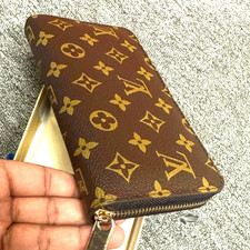 Louis Vuitton Monogram Zippy Long Wallet Round Brown W/Box