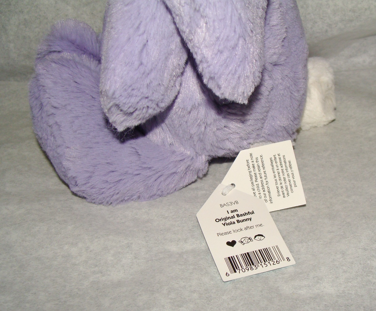 Jellycat ORIGINAL BASHFUL VIOLA BUNNY Medium Purple Plush Toy