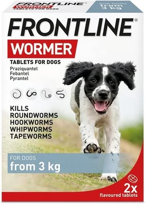 FRONTLINE WORMER Worming Tablets for Dogs 2 Tablets UK