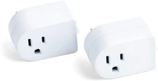 Lot of 2, Grounded Outlet On/Off Power Switch with Amber Light, ETL Listed White