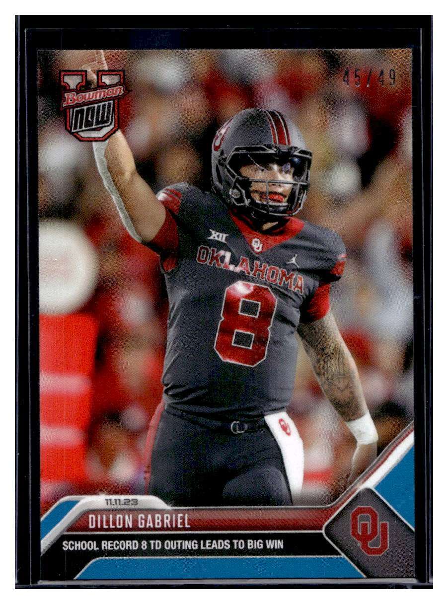 2023 Bowman U Topps Now #27 Dillon Gabriel Blue Parallel Card #d 45/49