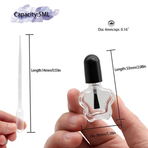 Empty Nail Polish Bottles 5ML Star Shape Empty Fingernail Polish Vials Contai... - Picture 2 of 7