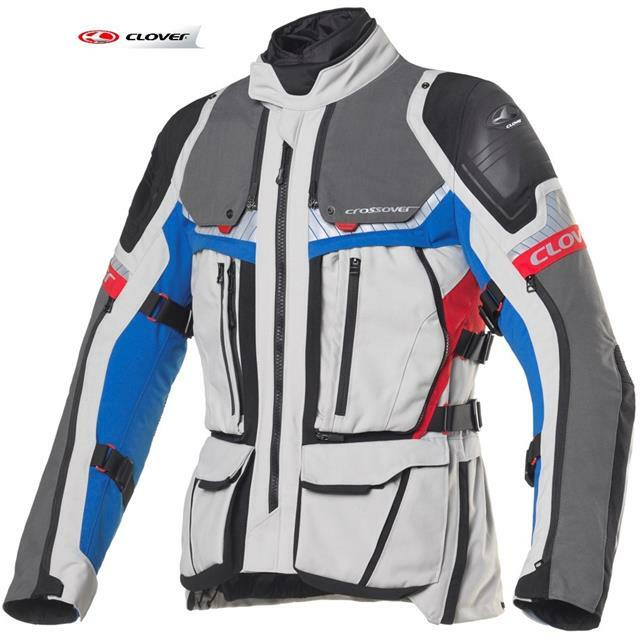 GIACCA MOTO UOMO 4 STAGIONI CLOVER CROSSOVER-4 AIRBAG WP BLU/GRIGIO