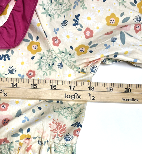 Chitao Floral Cottagecore Midi Dress Size Medium Short Sleeve Prairie Style New - Picture 4 of 10