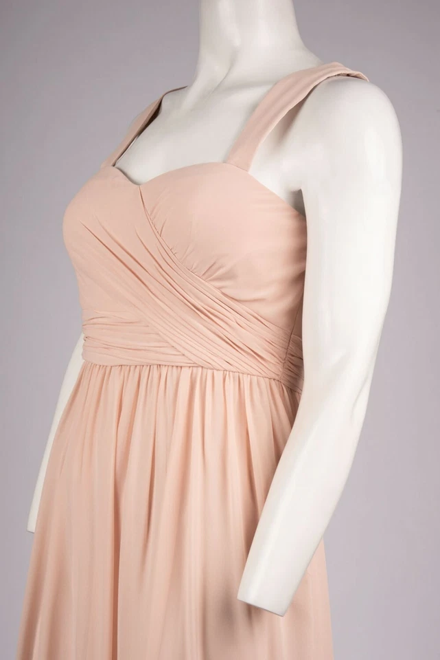 Vestido Formal Donna Morgan Fruncido Gasa Talla 12 16 18 Rosa Chantilly Nuevo con Etiquetas $240 Foto 3 de 4