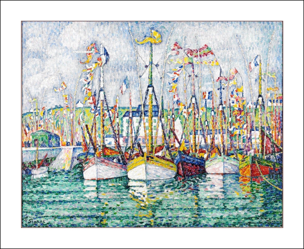 Poster Signac Groix Bateaux Rf112 grand format 60x70cm pour habiller un grand mur