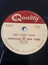 Eddie "Piano" Miller Sidewalks of New York / by the light of the silvery moon 78