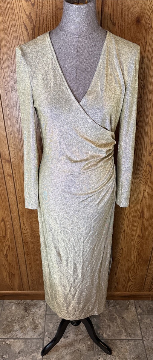 Vintage CACHET Metallic Gold Formal Gown Dress Size 10 | eBay