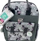 Disney Baby Minnie Mouse Diaper Bag Backpack Grey 13 Pockets Stroller Loops NWT