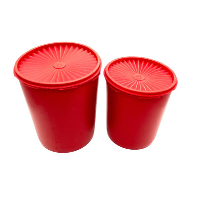 Tupperware Sterndosen rot 21 / 19 cm 805/15 807/14 806/9 808/47 Dosen Vintage