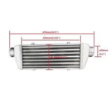 18.5"x5.5"x2" FMIC UNIVERSAL ALUMINUM TURBO INTERCOOLER 2.25" IN/OUTLET pipe