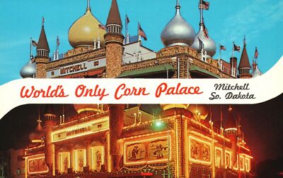 World's Only Corn Palace Tourist Spot Mitchell South Dakota SD Vintage Postcard