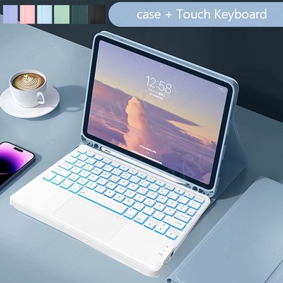 QWERTZ Touchpad Beleuchtet Tastatur Hülle mit Stifthalter für iPad 10.2'' 9.8.7th