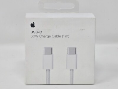 Genuine Apple USB-C Charge Cable 1M  3 FT Woven (MQKJ3AM/A) - White