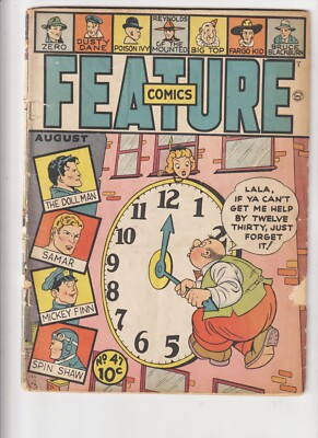 FEATURE COMICS 47 GOLDEN AGE DOLL MAN QUALITY 1941 FEMALE PATRIOTIC HERO USA