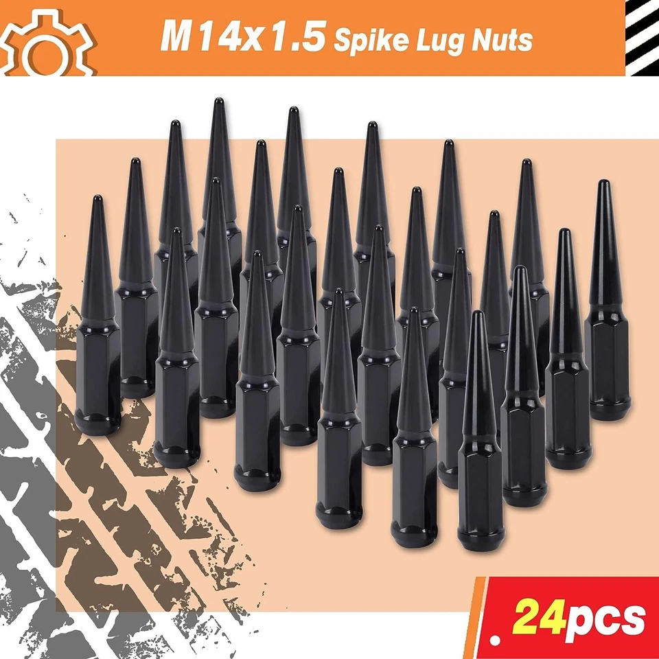 24pcs M14X1.5 SPIKE LUG NUT W/ KEY For Chevrolet Silverado 1500 1999-2022 - Image 2 of 4