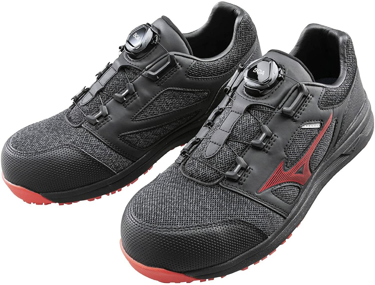 MIZUNO WORKING Safety Shoes ALMIGHTY LS2 52L BOA F1GA2202 Black