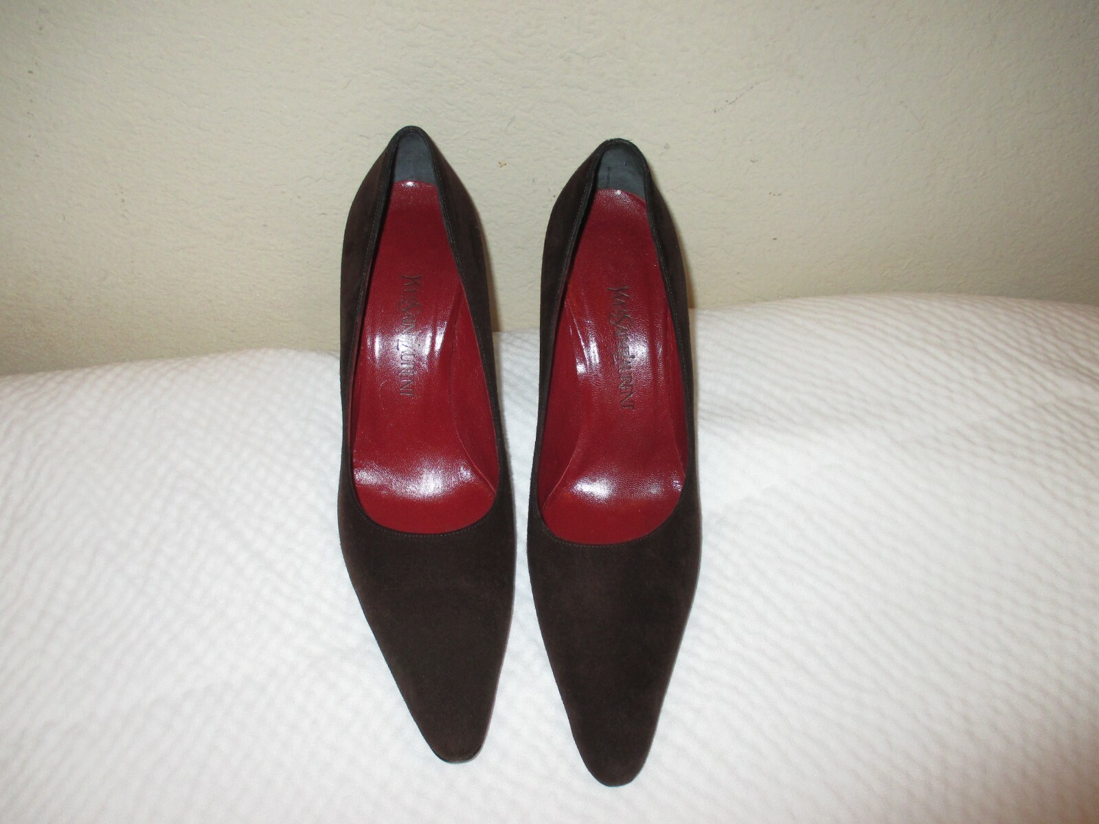 Decolte Saint Laurent Paris YSL CAMOSCIO MARRONE. TAGLIA 8 5 M