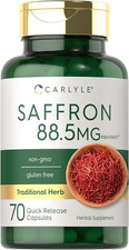 Saffron Extract Capsules 88.5Mg 70 Count Non-Gmo  Gluten Free Supplement