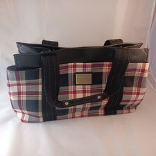 Tommy Hilfiger Plaid Red Bag Carry On Travel Casual Storage Bag