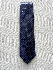 Brooks Brothers Vintage Tie Dark Blue Check Pattern with Tag Made in USA