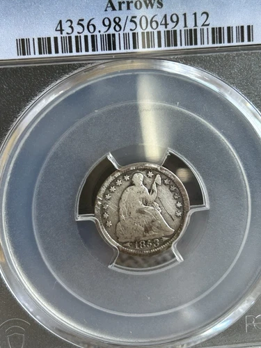 1853 H10C 🇺🇸Arrows, Liberty Seated - Popular Type Coin,silver, Very Good,