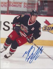 Geoff Sanderson Autographed 8x10 Columbus Blue Jackets D548