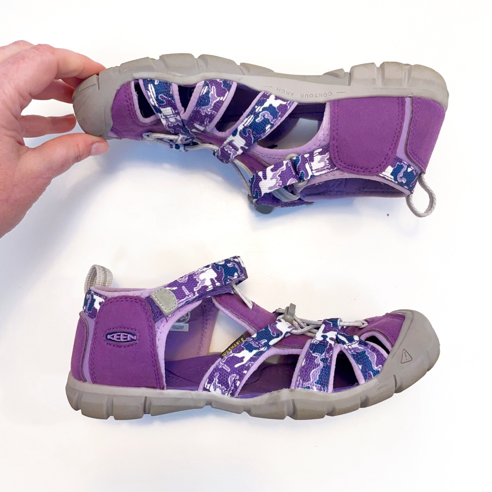 Sandali da acqua mimetici viola Keen per bambina taglia 4