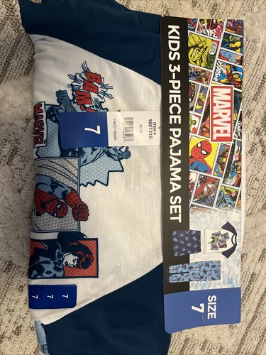 Boys Marvel Pajama Set Shirt Shorts Pants Size 7 NWT-Bjk - Picture 5 of 5