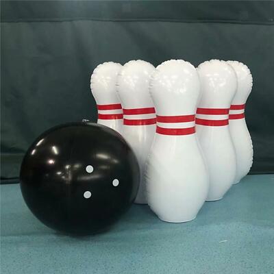 Riesiges aufblasbares Bowling-Set 6 Pins 1 Bowlingball 60x40CM für Familienspiel