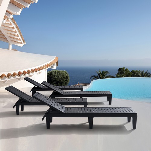 4 PC Patio Reclining Lawn Chairs set - Outdoor, Pool and Beach Lounger chair set - Picture 6 of 19