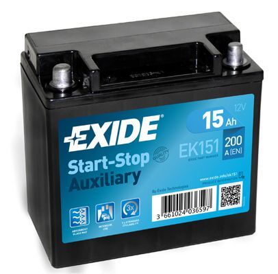 EXIDE BA.15AH-200A 150X090X145 +S  C54 - B0 12V 200A 15Ah