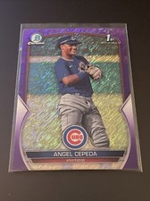 Angel Cepeda 2023 Bowman Chrome 1st Purple Shimmer /250 Cubs BCP-205