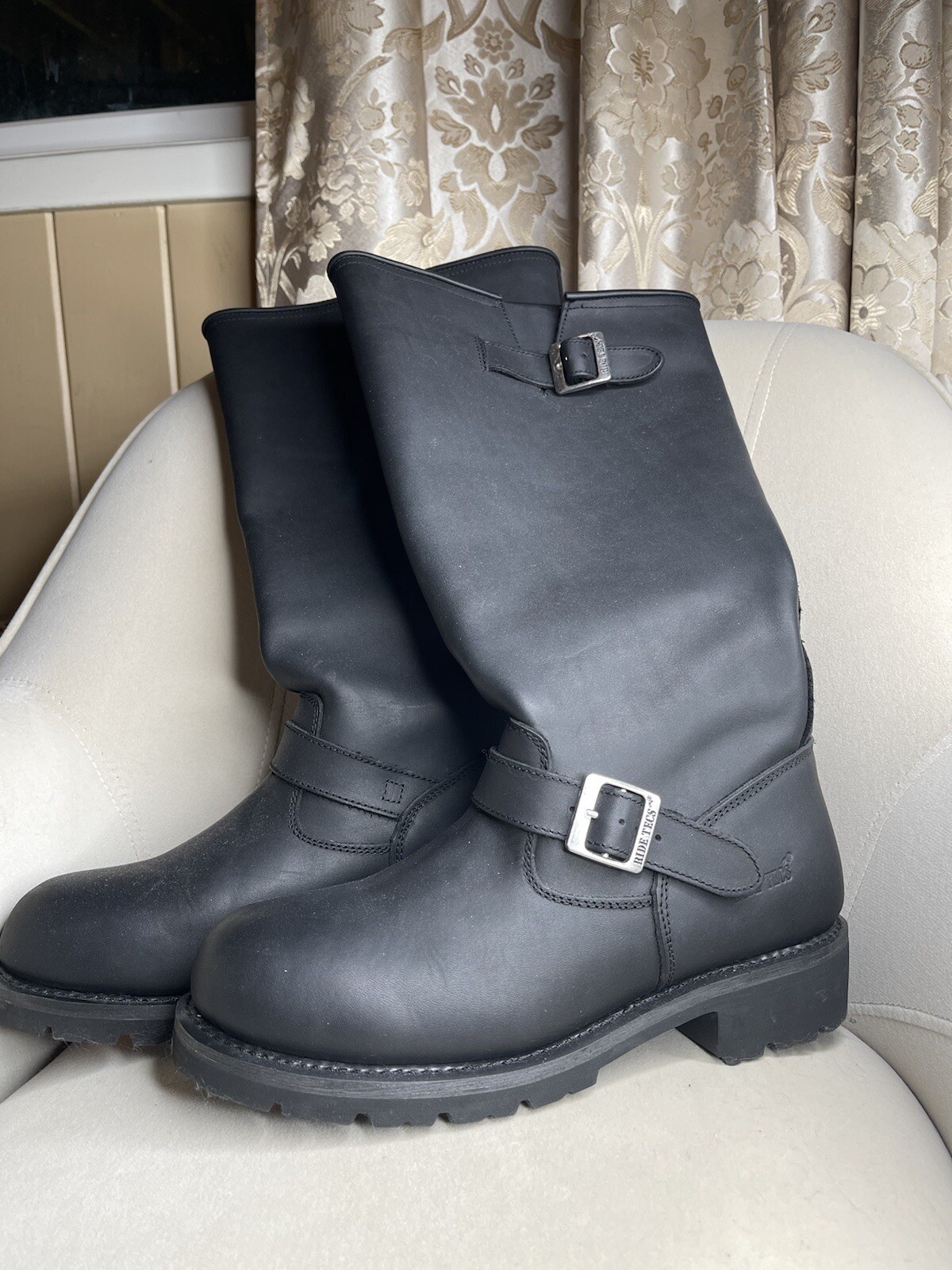 Mens Ride Tecs Leather Biker Riding 