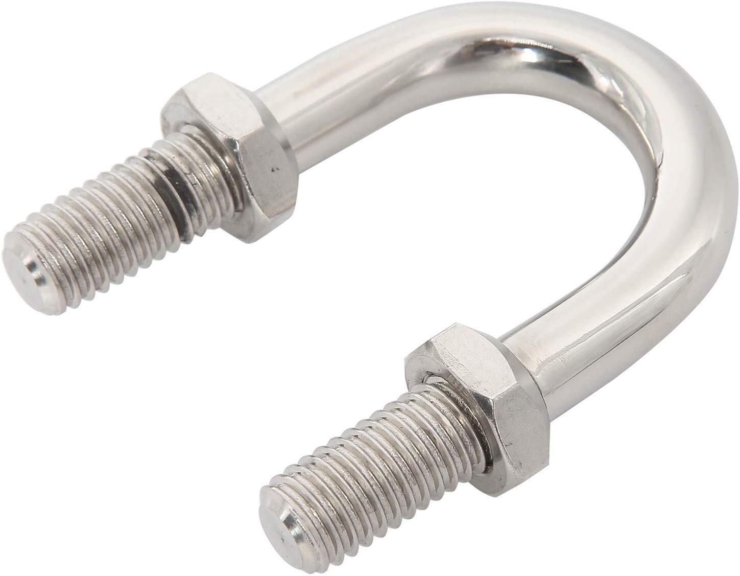 NovelBee 2pcs Stern Bow Eye Tie Down U Bolt Stainless Steel with Nuts