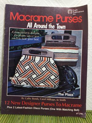 Vintage Macrame Purses Patterns All Around Town 1978