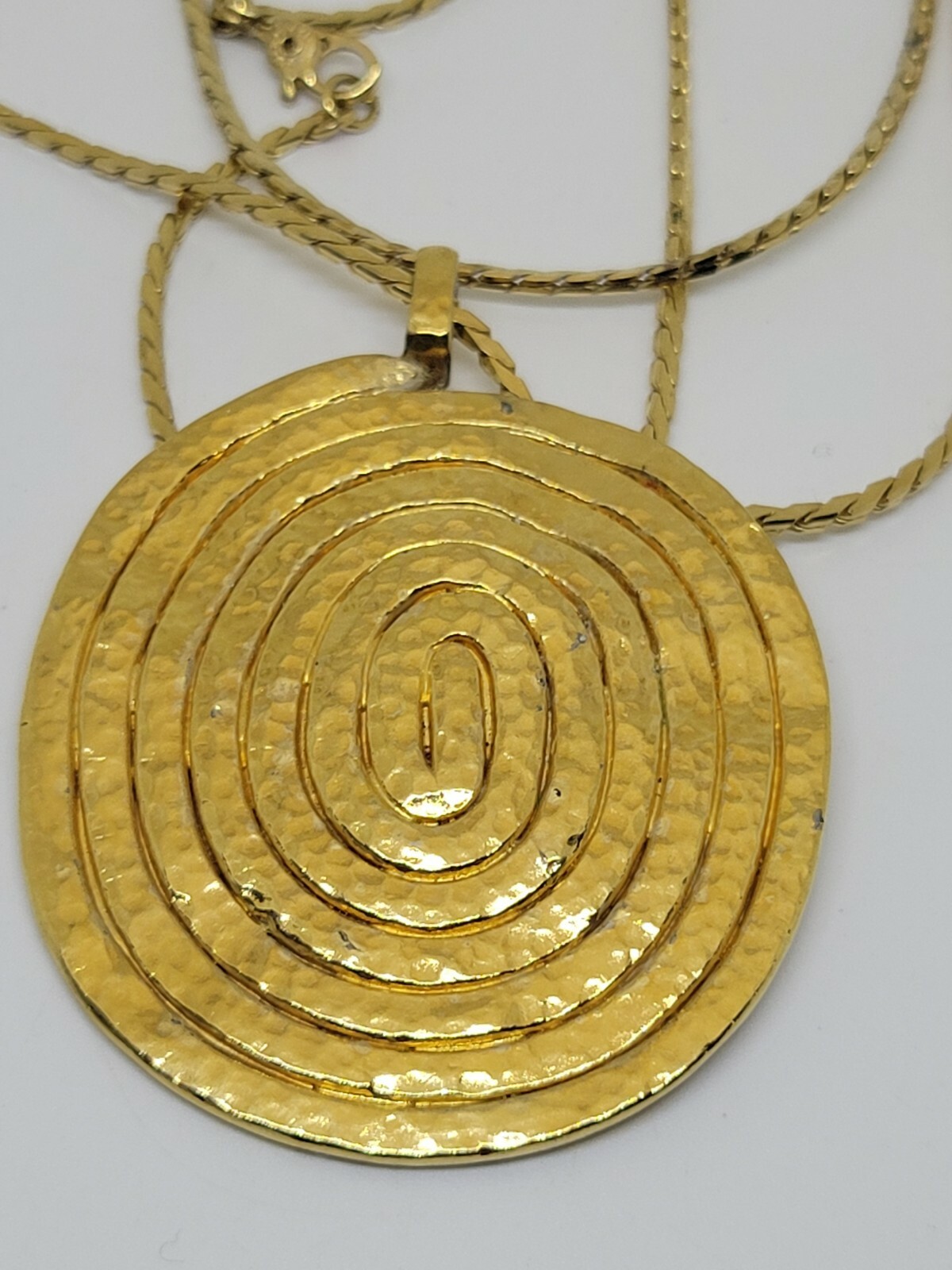 Vintage Monet Gold Tone Pendant Long Necklace - image 2