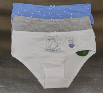 Mädchen Hipster Baumwolle 3er Pack Einhorn GR.158/164  NEU